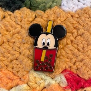Mickey Mouse Boba Enamel Push Pin